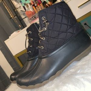 black sperry duck boots